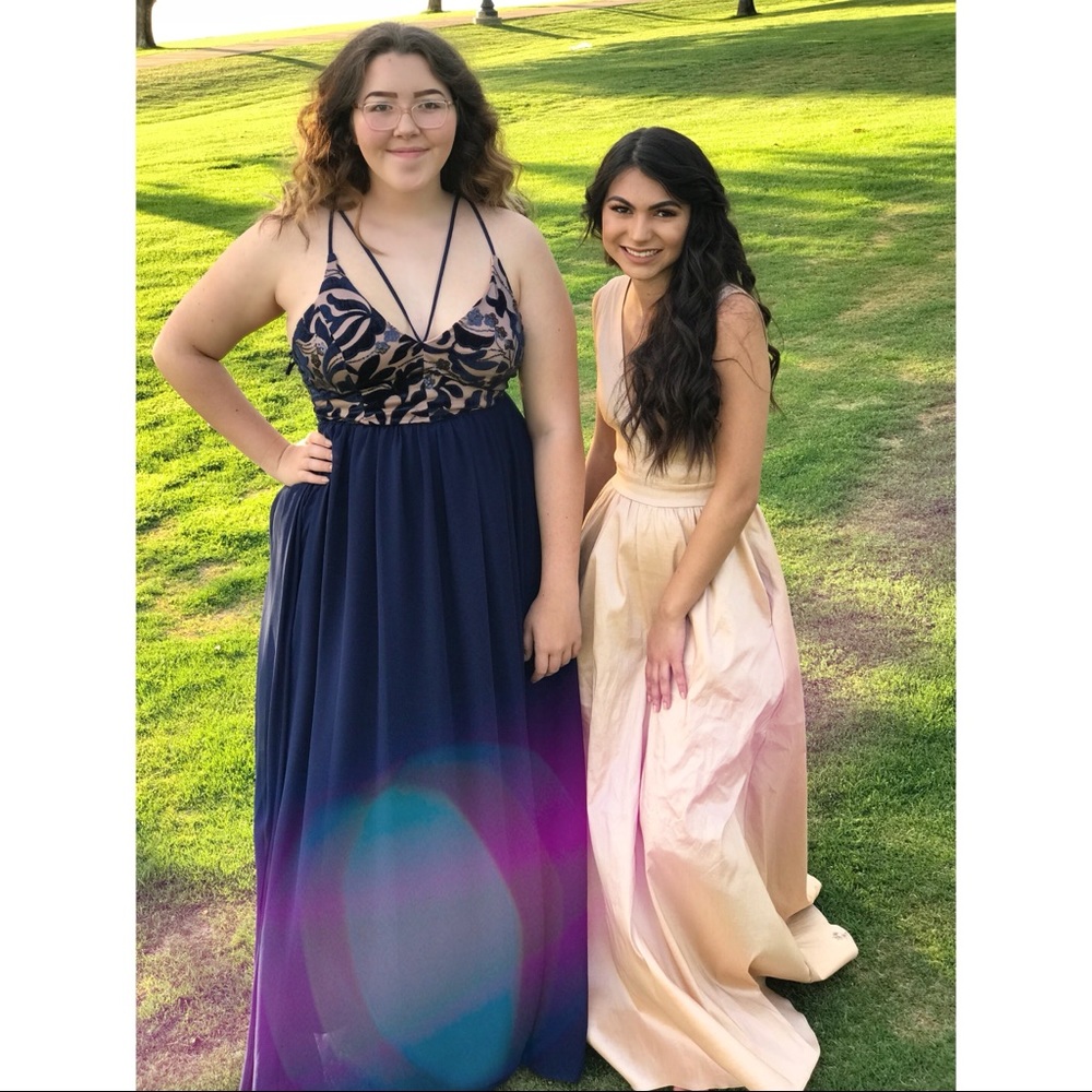 Navy Long Prom Dress